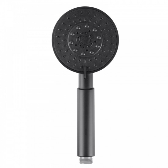 ABS Matt Black 5 Functions Round Handheld Shower Only